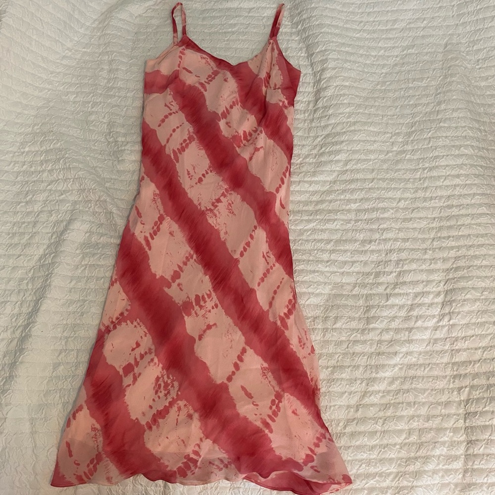 pink midi slip dress